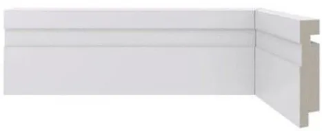Rodapé de Poliestireno Santa Luzia 456 Branco com Friso 240x1,6x7cm