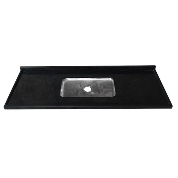 Pia de Granito 1,20m Preto Kasa Reto Simples Kasa Granito