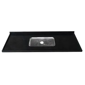 Pia de Granito 1,20m Preto Kasa Reto Simples Kasa Granito