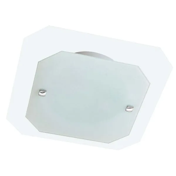Plafon para lâmpada E27 grande cromado 100W prata e branco Pantoja