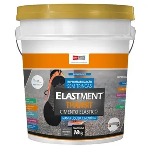 Manta Líquida Cimentícia Elastment Transit Cinza Drylevis Manta Liquida Cimenticia Transitável Elastment 18kg Reservatório