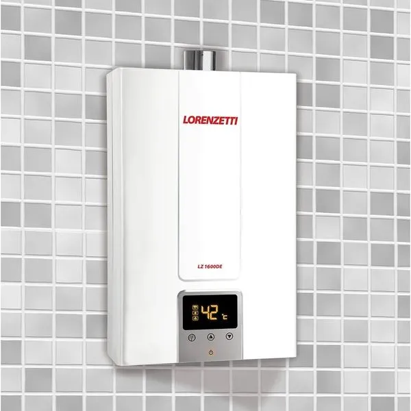 Aquecedor a Gás Branco LZ 1600DE 15 Litros GLP Display Digital Lorenzetti