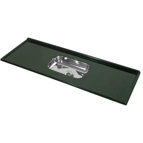 Pia de granito sintético 120x54cm com bandeja de inox verde Decoralita