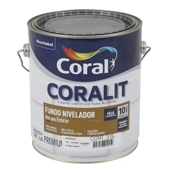 Fundo Preparador Madeira Coral Sintético Nivelador Branco 3,6L