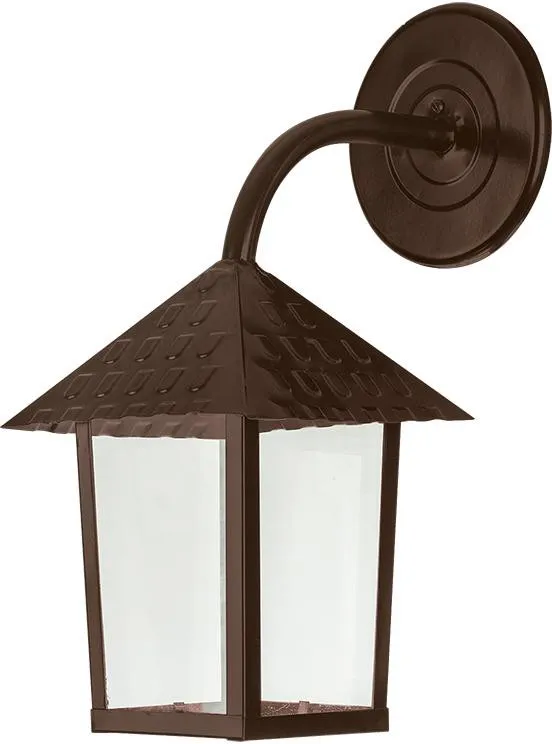 Arandela 1 Lâmpada Colonial Quadrada 100W Aço e Vidro Blumenau 109300-05 Cobre Bivolt