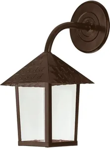 Arandela 1 Lâmpada Colonial Quadrada 100W Aço e Vidro Blumenau 109300-05 Cobre Bivolt