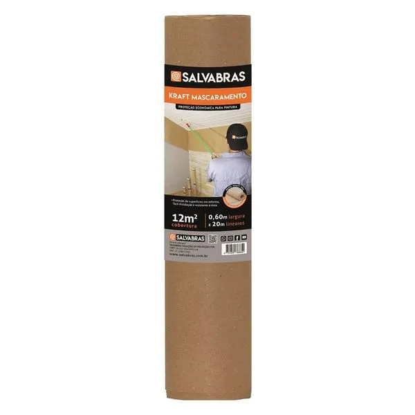 Protetor Papel Kraft Mascaramento 0,60X20M Salvabras Protetor Papel Kraft Mascaramento 0,60X20M Salvabrás