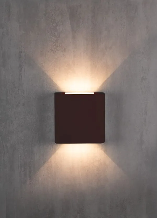 Arandela Clean Led Quadra 2 Fachos Abs 3W 3.000K Marrom Blumenau Iluminação
