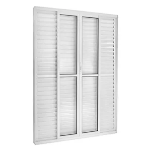 Porta Balcão Veneziana 6 Folhas Central Vidro Liso 210x150 Branco Topsul Esquadrisul