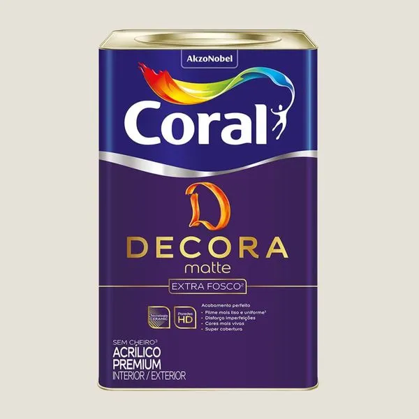 Tinta Premium Acrílica Fosco Decora 18L Coral Tinta Premium Acrílica Fosco Decora Branco Gatinho 18L Coral