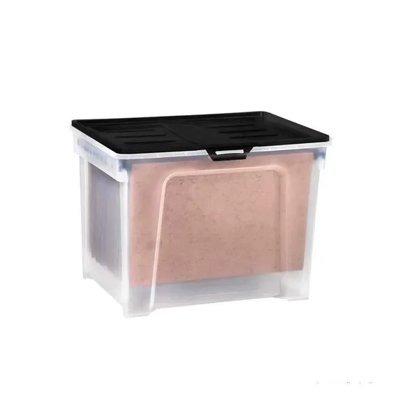 Caixa organizadora Utile incolor 30L com tampa preta Prat-k