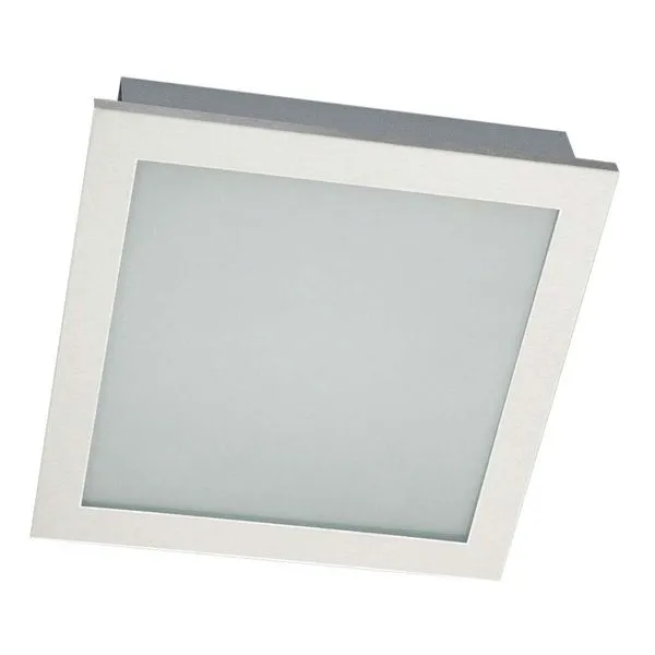 Plafon de embutir para 2 lâmpadas E27 100W branco escovado Pantoja