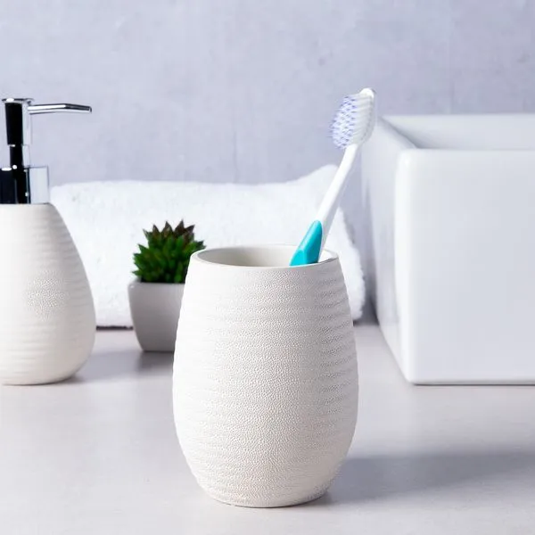 Porta escova de dente para bancada bege Loft Coisas e Coisinhas
