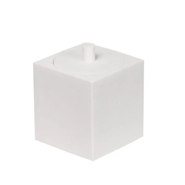 Porta Cotonete Retangular Branco Cimento Sense Coisas e Coisinhas