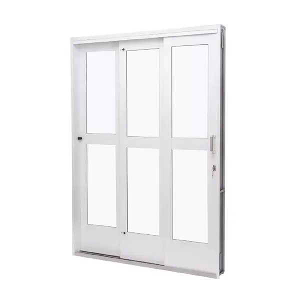 Porta Correr 3F Vidro Liso Qualitysol 152X215 Esq Br Ramassol