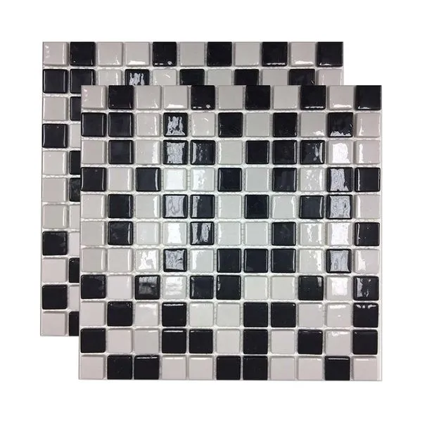 Pastilha de vidro Ecolgic Mesclado 30x30 preto e branco Royal Gres