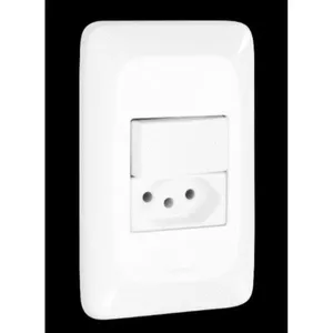 Conjunto De 1 Interruptor Simples Tomada 2pt 10A 4x2 Branco Brilhante Lgx103 Pial Pop Legrand