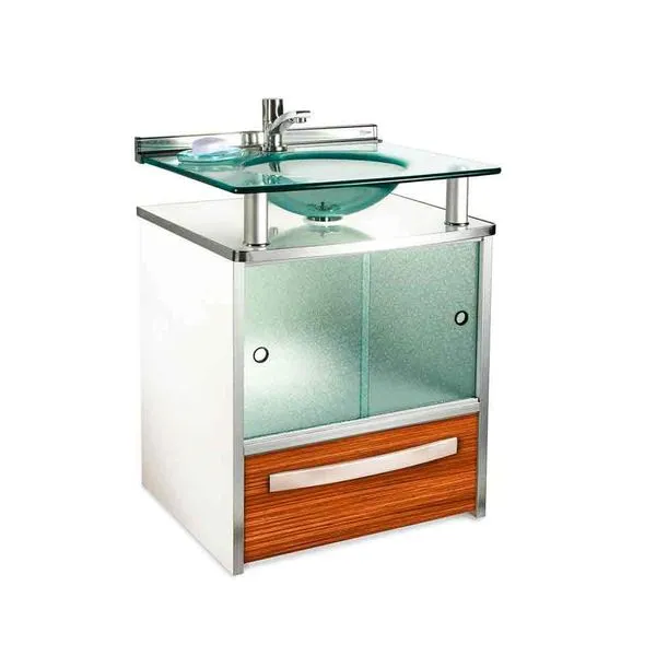 Gabinete Cris Mold 70x46x70cm com gaveta amadeirada e branca Cris Metal