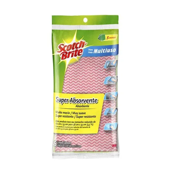 Pano Multiuso 5 unidades rosa Scotch-Brite