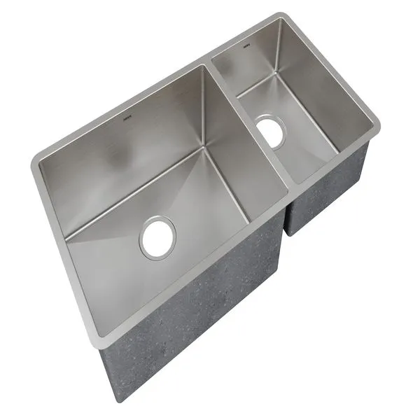 Cuba Dupla Linha Reta LR50/27 Escovada Em Aço Inox 304 79x40x23cm Mekal