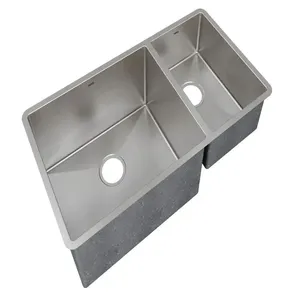 Cuba Dupla Linha Reta LR50/27 Escovada Em Aço Inox 304 79x40x23cm Mekal