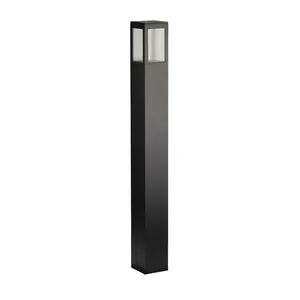Poste Baliza 700Mm Al Lente Vidro 1XE27 Preto Fosco Blumenau Iluminação
