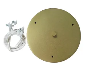 Kit Pendente 20cm Diâmetro 1,5m Cabos Bivolt Dourado Tualux
