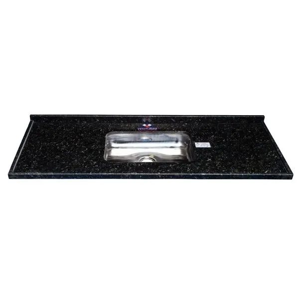 Pia de Cozinha em Granito com Cuba Inox 120Cm Verde Ubatuba Nina Venturini