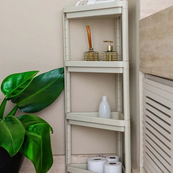 Estante Plástica 33X33 Canto Com 4 Prateleiras Fendi Geo Grifit