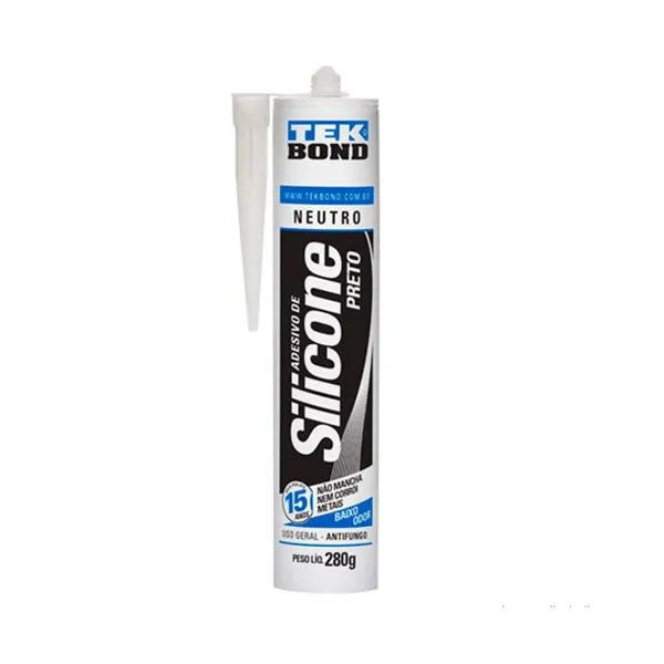 Adesivo de silicone neutro 280g preto Tekbond