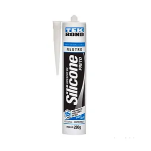 Adesivo de silicone neutro 280g preto Tekbond