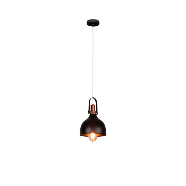 Pendente de Alumínio Spotline com Cabo Ajustável de 1.5m Preto e Cobre Oxford