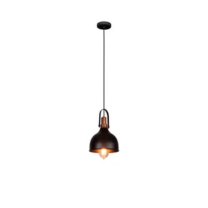 Pendente de Alumínio Spotline com Cabo Ajustável de 1.5m Preto e Cobre Oxford