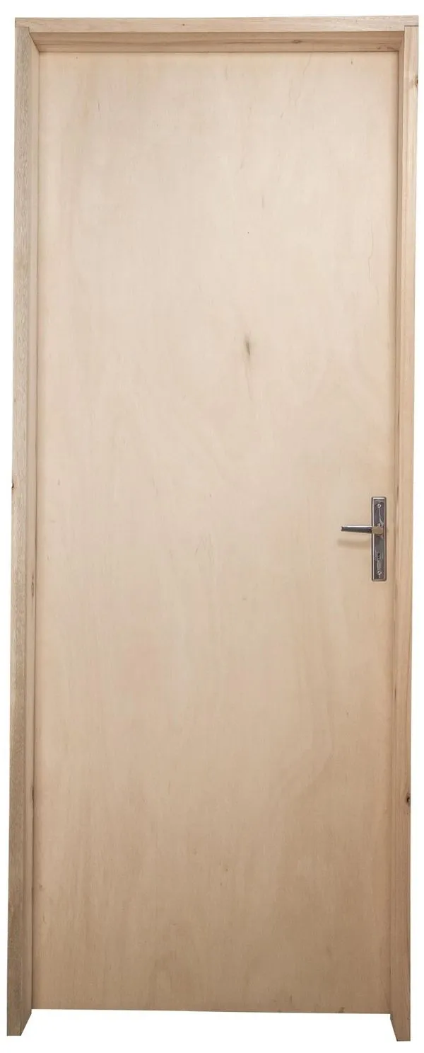 Porta de Madeira Amescla Montada Grantok 6611 75x214x14cm Esquerda Marco de Eucalipto