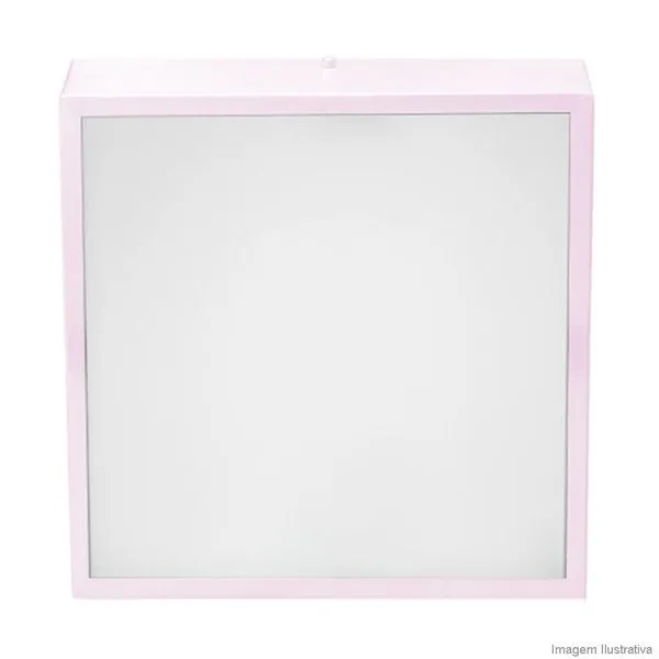 Plafon quadrado para 2 lâmpadas E27 60W branco de alumínio 25cm Thema