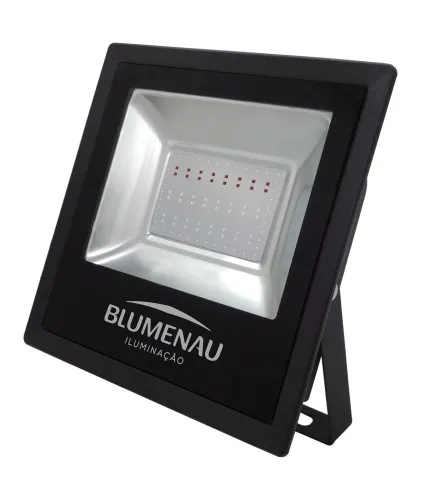 Refletor LED em alumínio 50W Bivolt preto Luz verde Slim Blumenau
