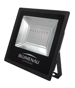 Refletor LED em alumínio 50W Bivolt preto Luz verde Slim Blumenau