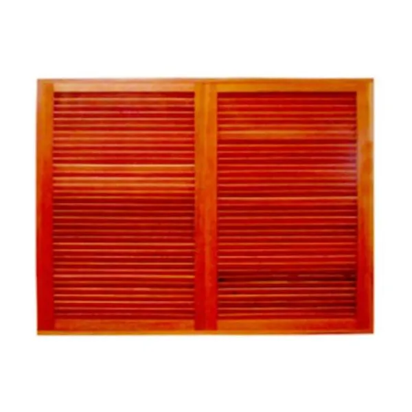 Janela Veneziana de Madeira Guilhotina 120x140cm Reta Imbuia Madaza