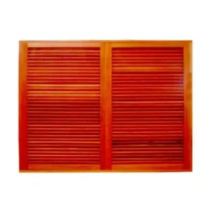 Janela Veneziana de Madeira Guilhotina 120x140cm Reta Imbuia Madaza