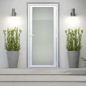 Porta de Giro PVC Vidro Temperado 216x90cm Direita Brimak