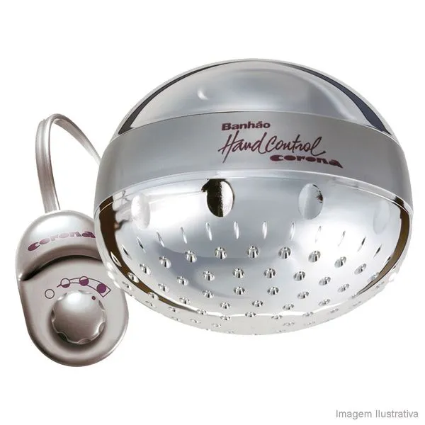 Chuveiro elétrico 220V 6800W Banhão Hand Control Spa metálico Corona