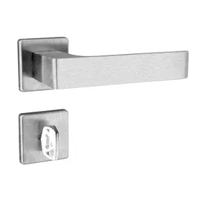 Fechadura para banheiro de aço zamac Quadratta 4203 40mm cromada escovada Aliança