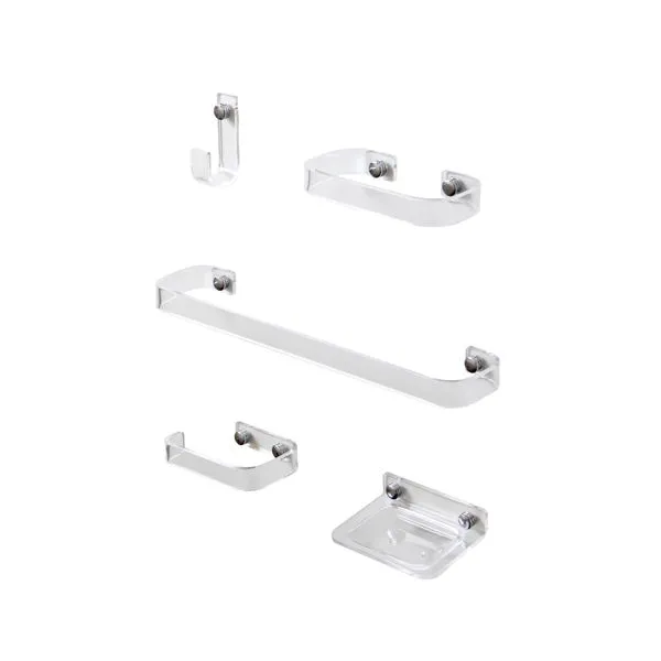 Kit de Acessórios para Banheiro Formacril 5 Peças Acrílico Diamante Cristal