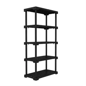 Estante Plástica 35X82 Modular Cube Eco 5 Prateleiras Preta Grifit