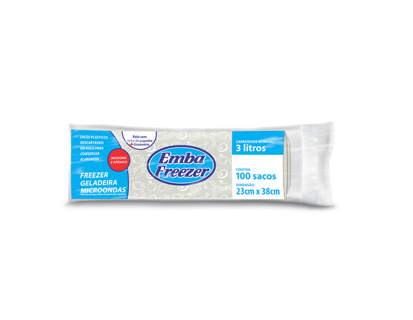 Saco Para Freezer Embafreezer 3 Litros 100 Sacos