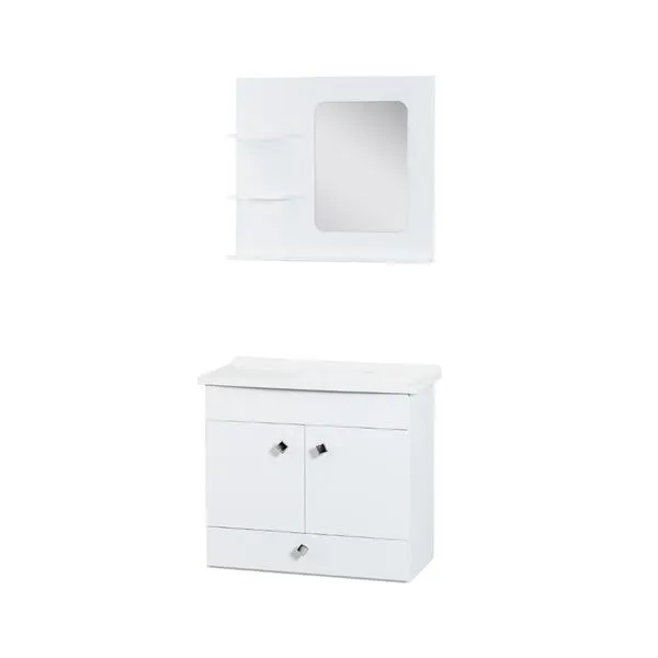 Kit Com Espelheira Pamplona 64Cm Branco Corso