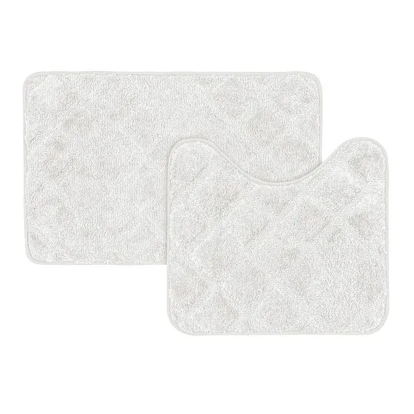 Conjunto Tapete De Microfibra Para Banheiro Branco Coisas E Coisinhas