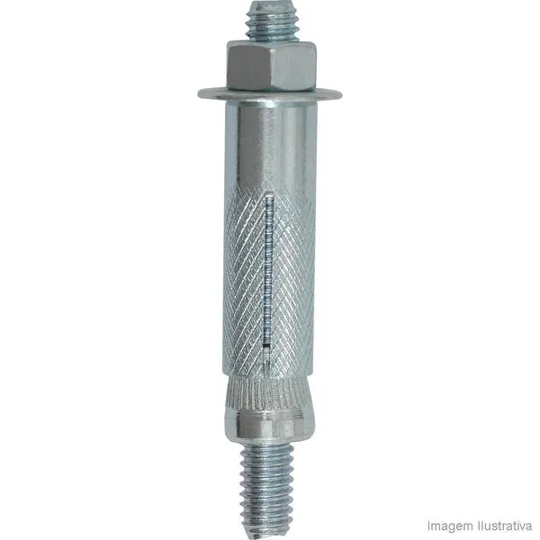 Chumbador Com Prisioneiro/Porca/Arruela/Jaqueta/Cone 3/8" X 80mm CHU06 2 Unidades Fixtil