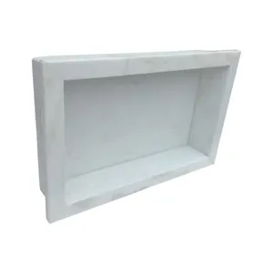 Nicho Para Banheiro Com Bordas 45gr 50x30x10 Mármore Natural Branco Granipolo