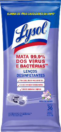 Lenço desinfetante Brisa da manhã 36 unidades Lysol